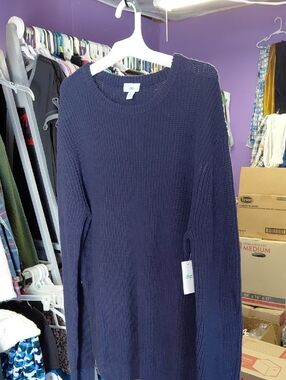 dip Navy Blue Men's Crewneck Knit Sweater